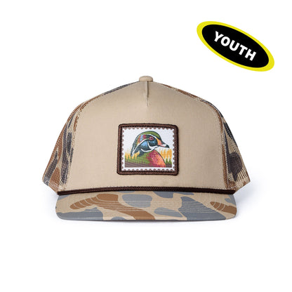 YOUTH CAP- WOOD DUCK STAMP- CAMO
