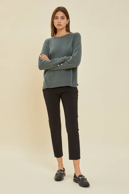 Pull On Straight Pants: Straight Leg / Black