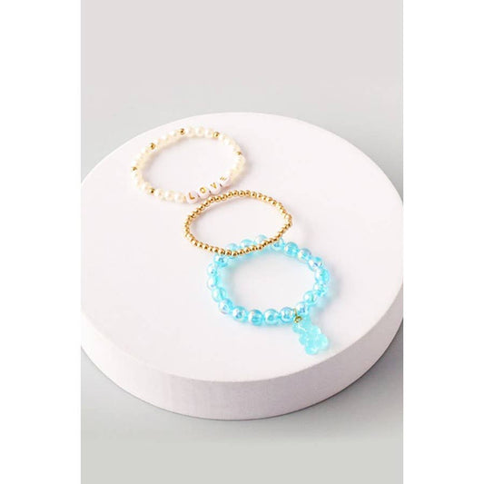 Kids Love Bear Bead Bracelet Set