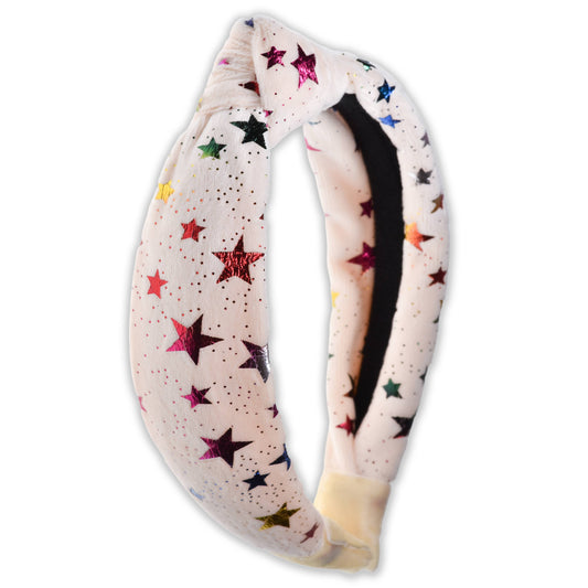 Frog Sac - Metallic Star Velvet Knot Headband