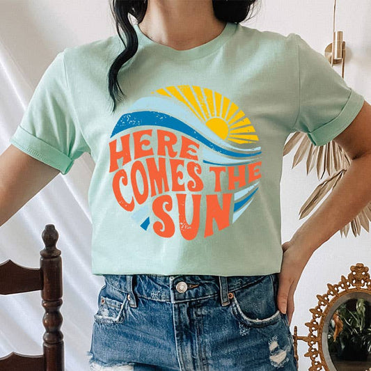 Kissed Apparel - Here Comes The Sun Circle Graphic Tee