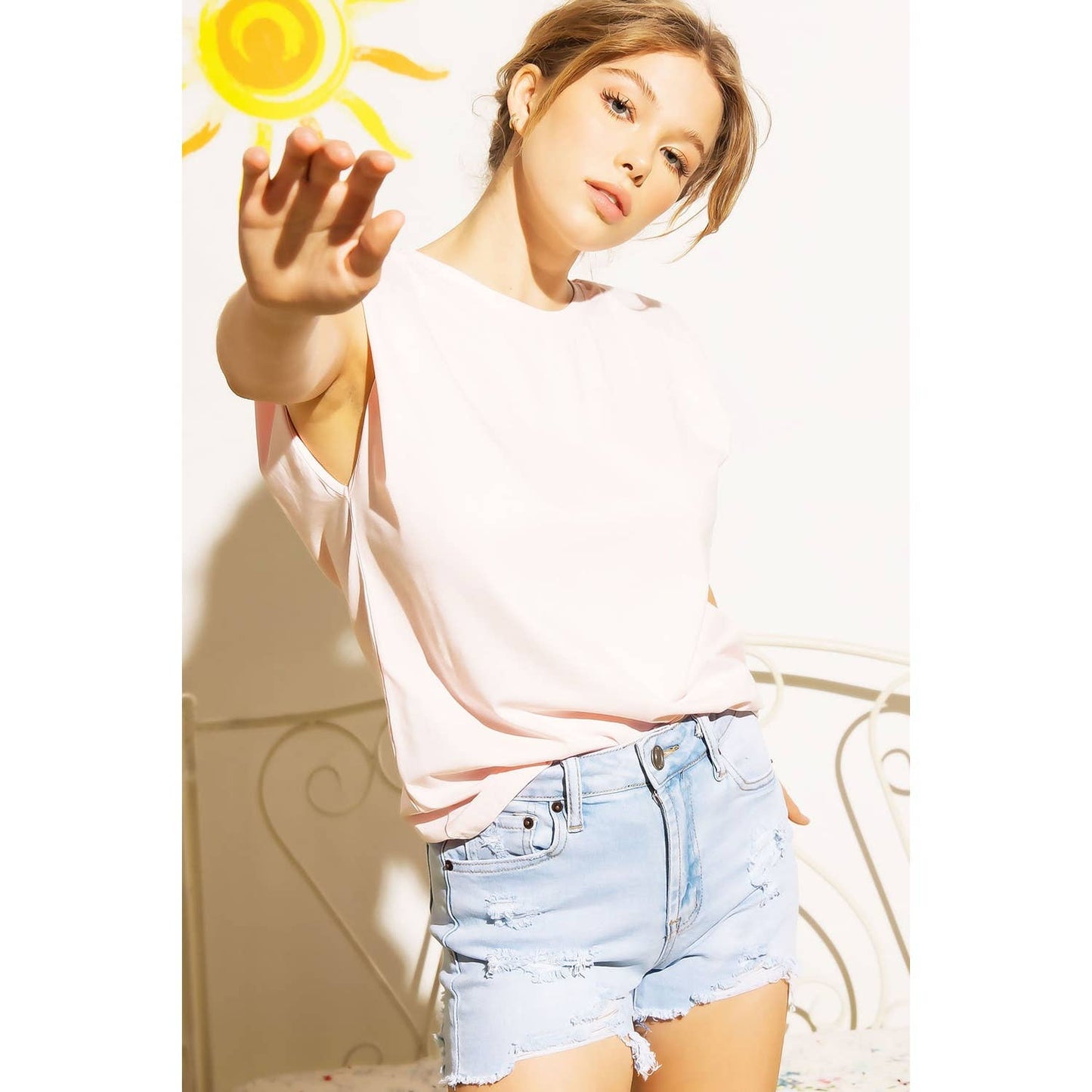 Sweet Generis - KNIT CREW NECK SHOULDER PAD MUSCLE TEE