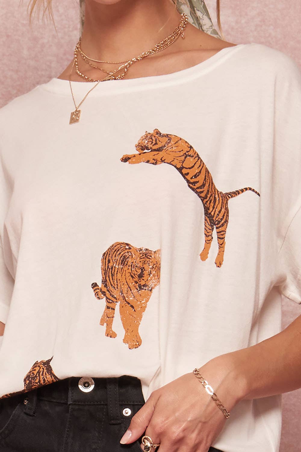 Tiger Vintage Garment Washed Graphic Tee