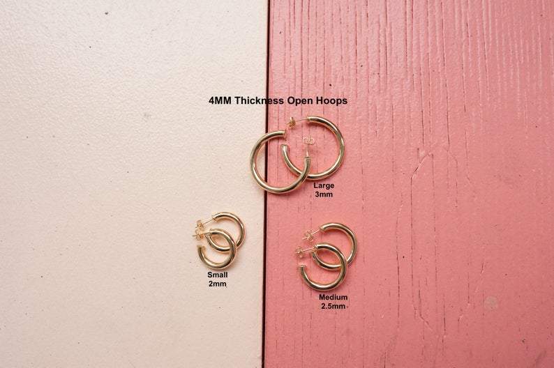 Hoop Earrings | 18k Gold Filled Open Hoops | Light weight Hoops | Gold Hoops Earrings | Thin Gold Hoops Earrings | Jewelry | Gift