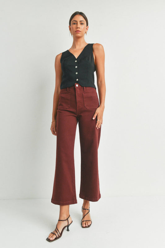 Patch Pocket Wide Leg - Mauve