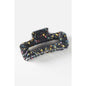 Jumbo Tweed Cut Out Rectangle Hair Claw/ Black