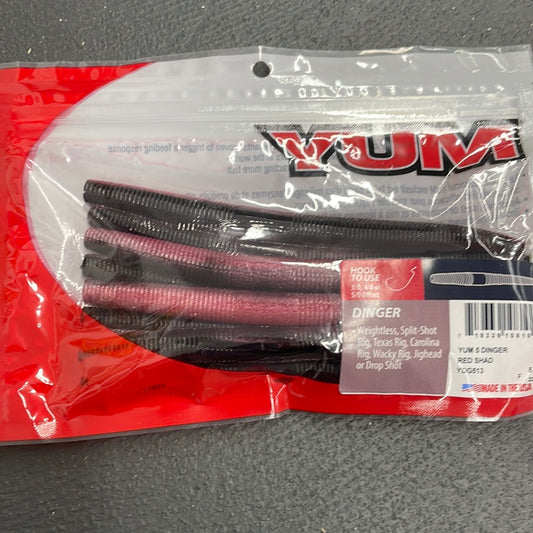 Yum YDG513 Plastic Worm 5” Red Shad